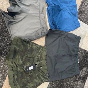 Fashion Nova Men's Athletic Shorts - Gray, Blue, Green Camo